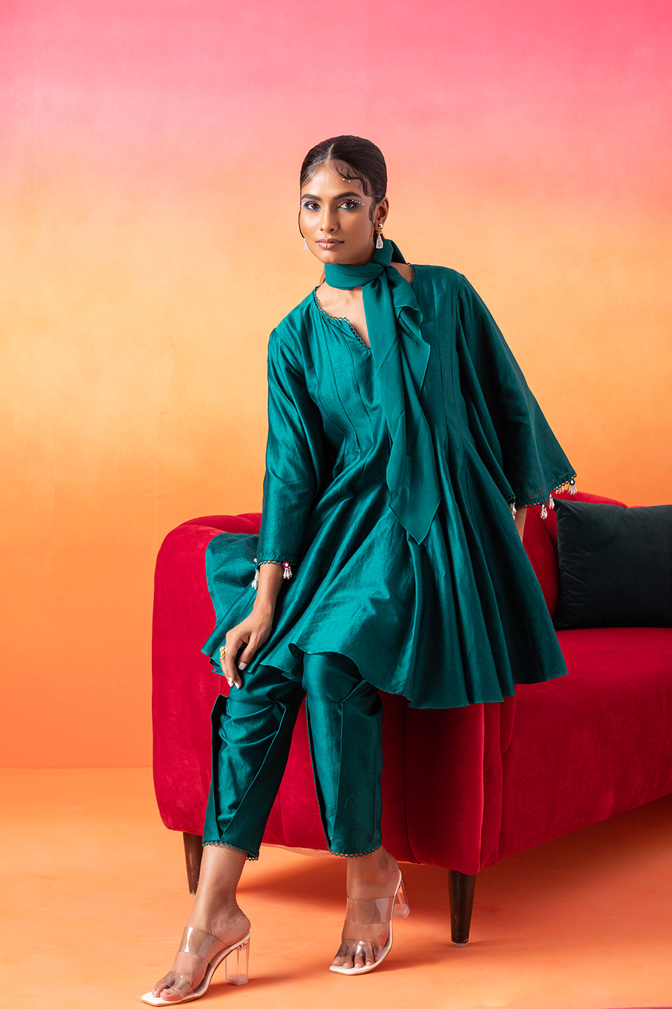 Emerald Green Tunic With Pants  SeemaThukral