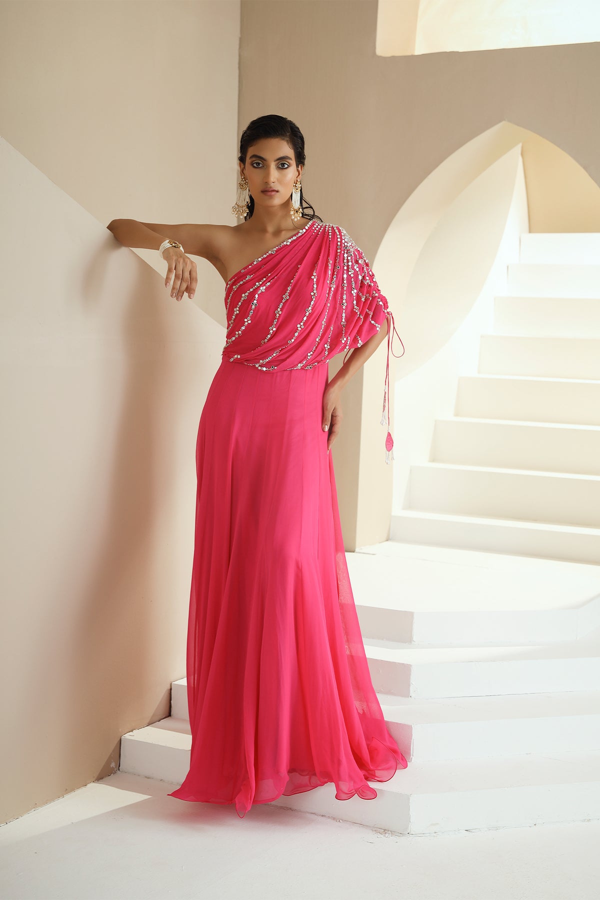 hot pink anarkali dress Pink Anarkali suit usa/anarkali kurta full sleeve/pink full sleeve anarkali/full sleeve dress anarkali/Indian dresses/hot Pink Anarkali usa