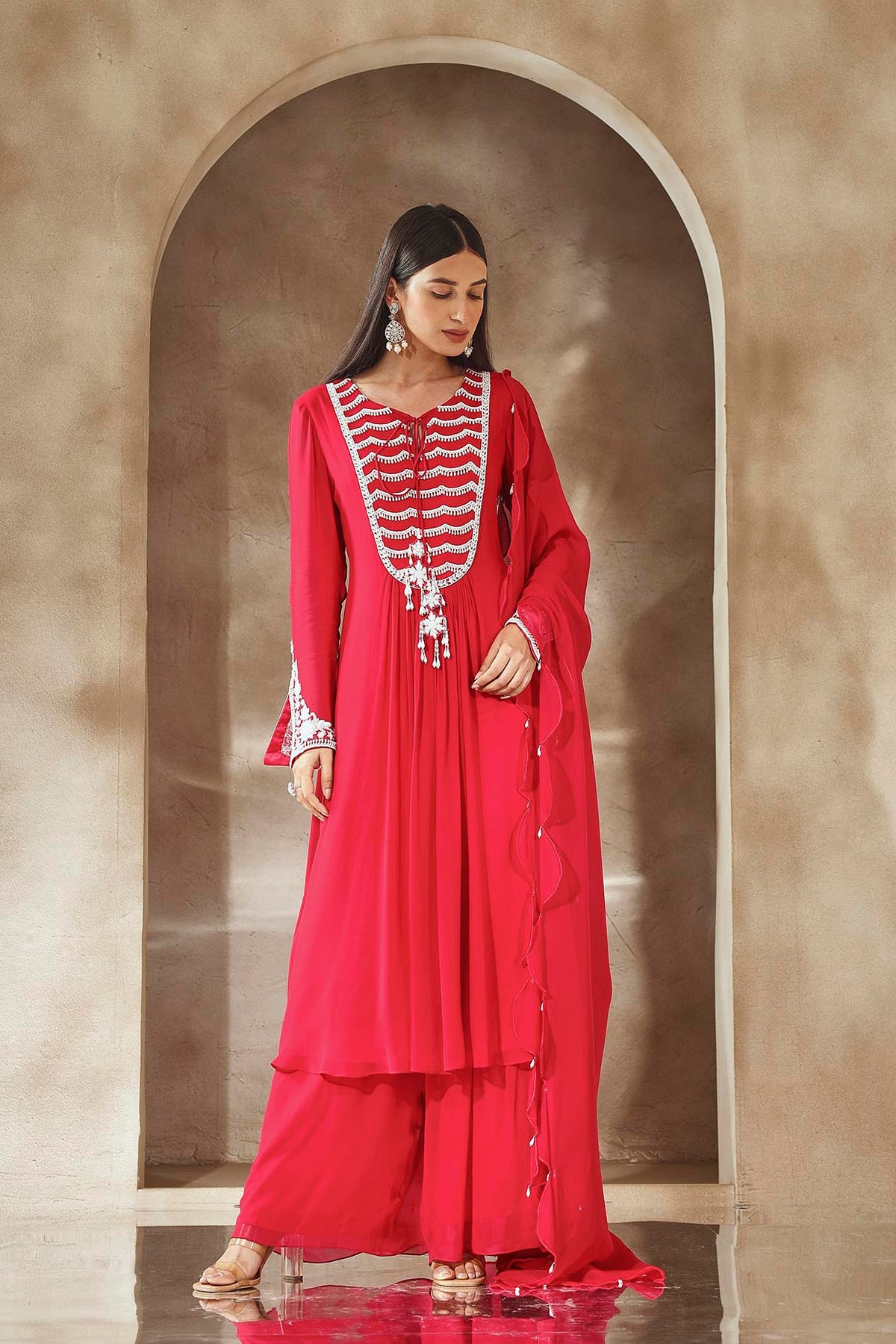 Raspberry Pink Embellished Kurta Set