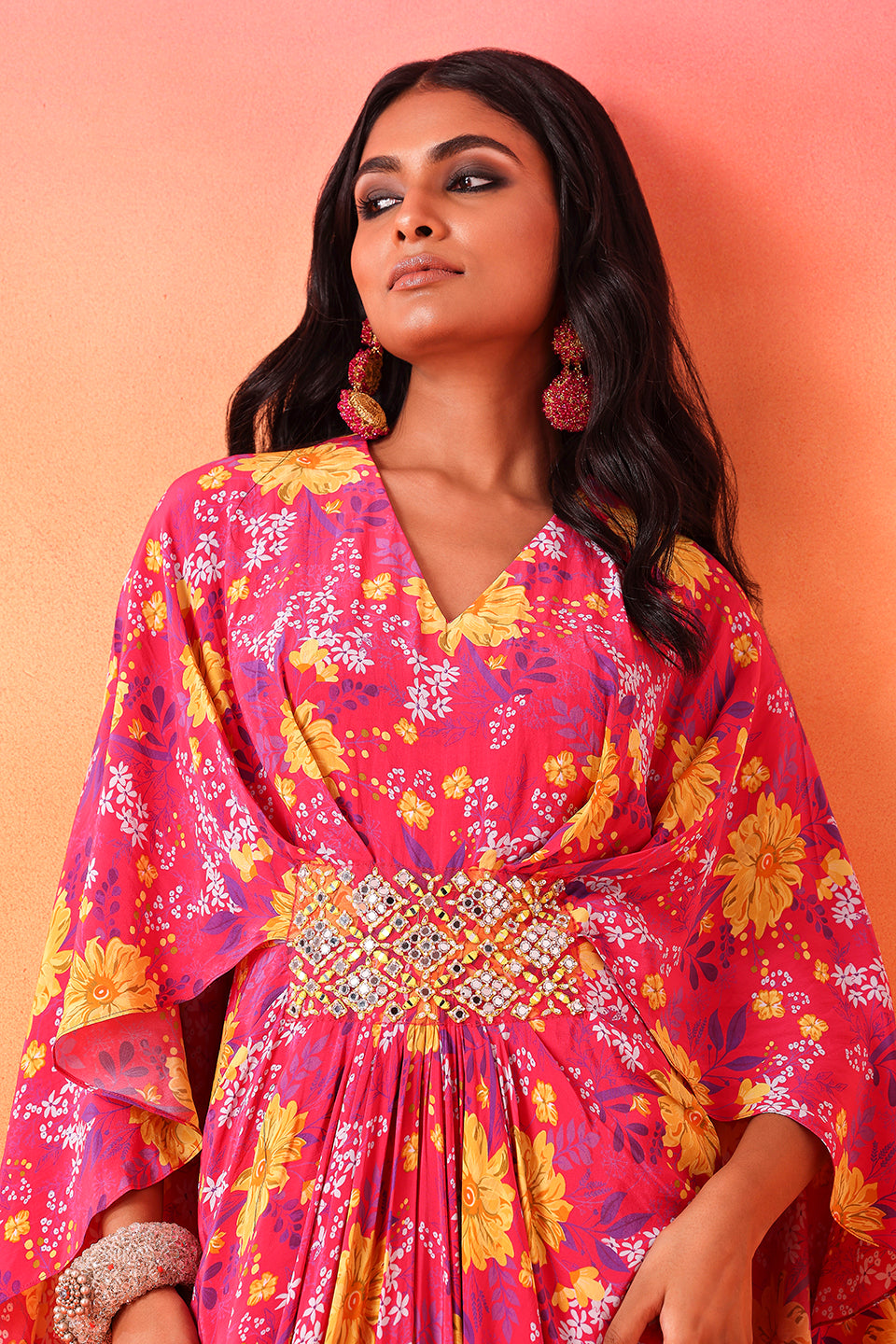 Buy Fuchsia Pink Donna Dress by Designer SANA BARREJA Online at Ogaan.com