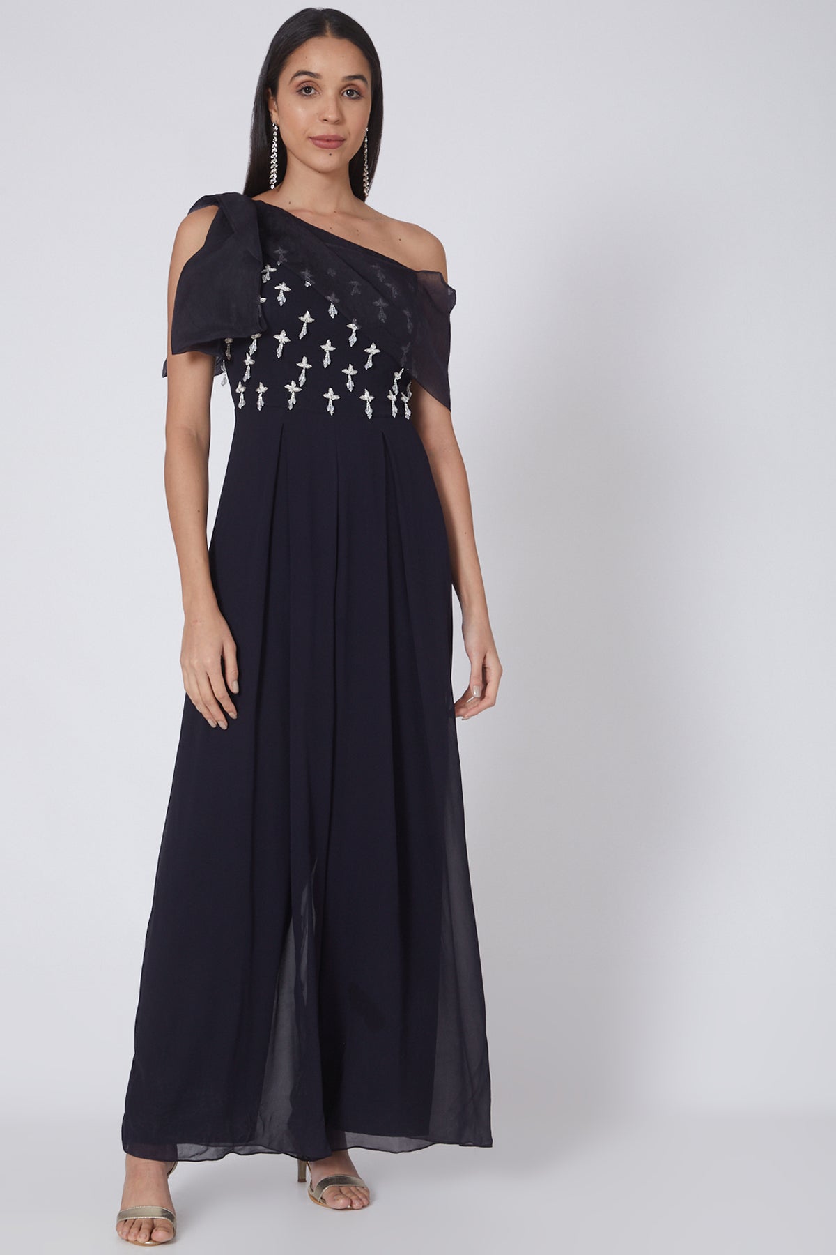 Midnight Blue One Shoulder Jumpsuit