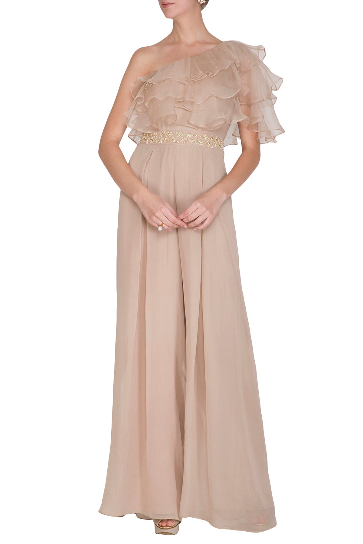 Ecru Embroidered Jumpsuit