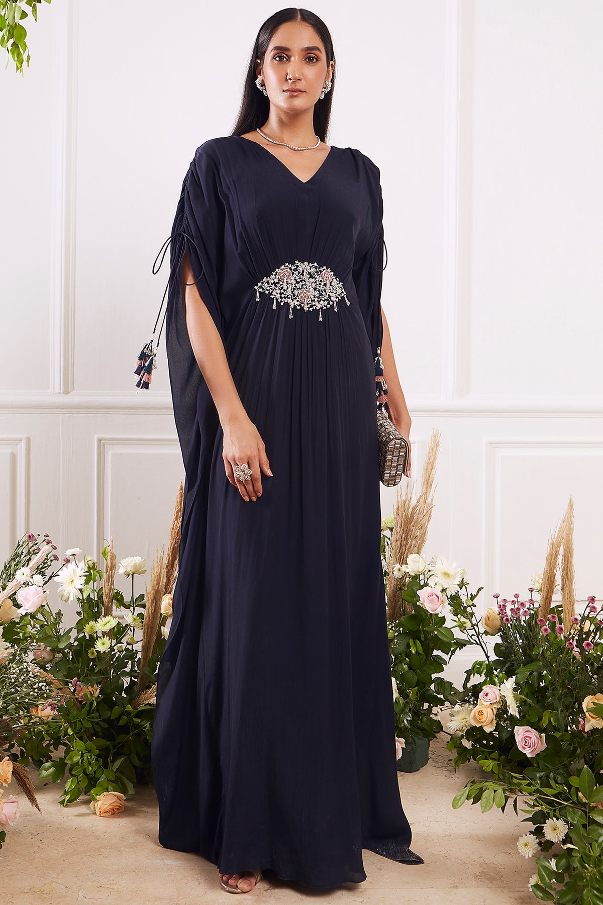 navy blue kaftan dress Sunny's Bridal - JJV By JJ Valaya - Navy Blue Kaftan | Atth