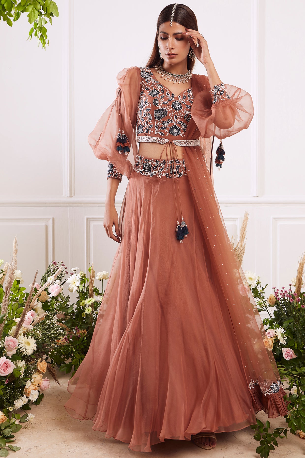 Orange organza skirt cheap